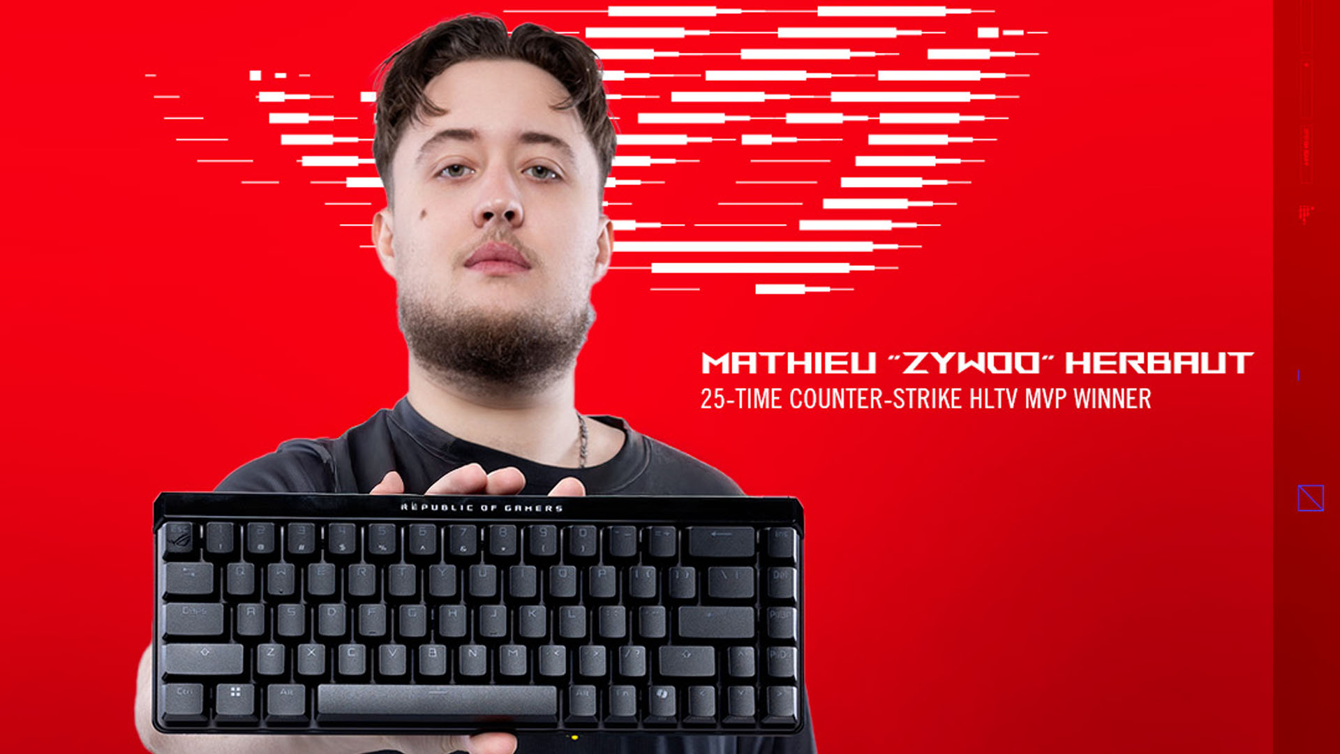 ZywOo призначений амбасадором ASUS ROG для розробки інноваційних геймерських клавіатур