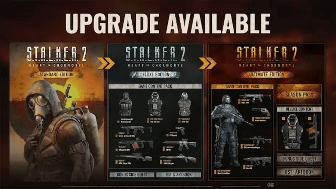 Upgrade Pack для S.T.A.L.K.E.R. 2: Heart of Chornobyl можна отримати зі знижкою 30%